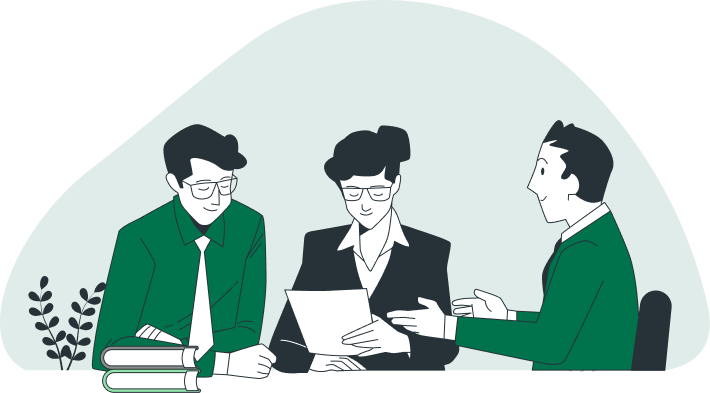 Equipe de trabalho em reunião